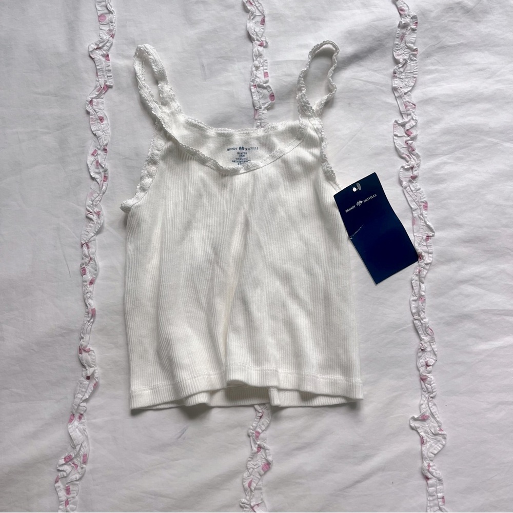 White cropped ribbed tank Brandy Melville